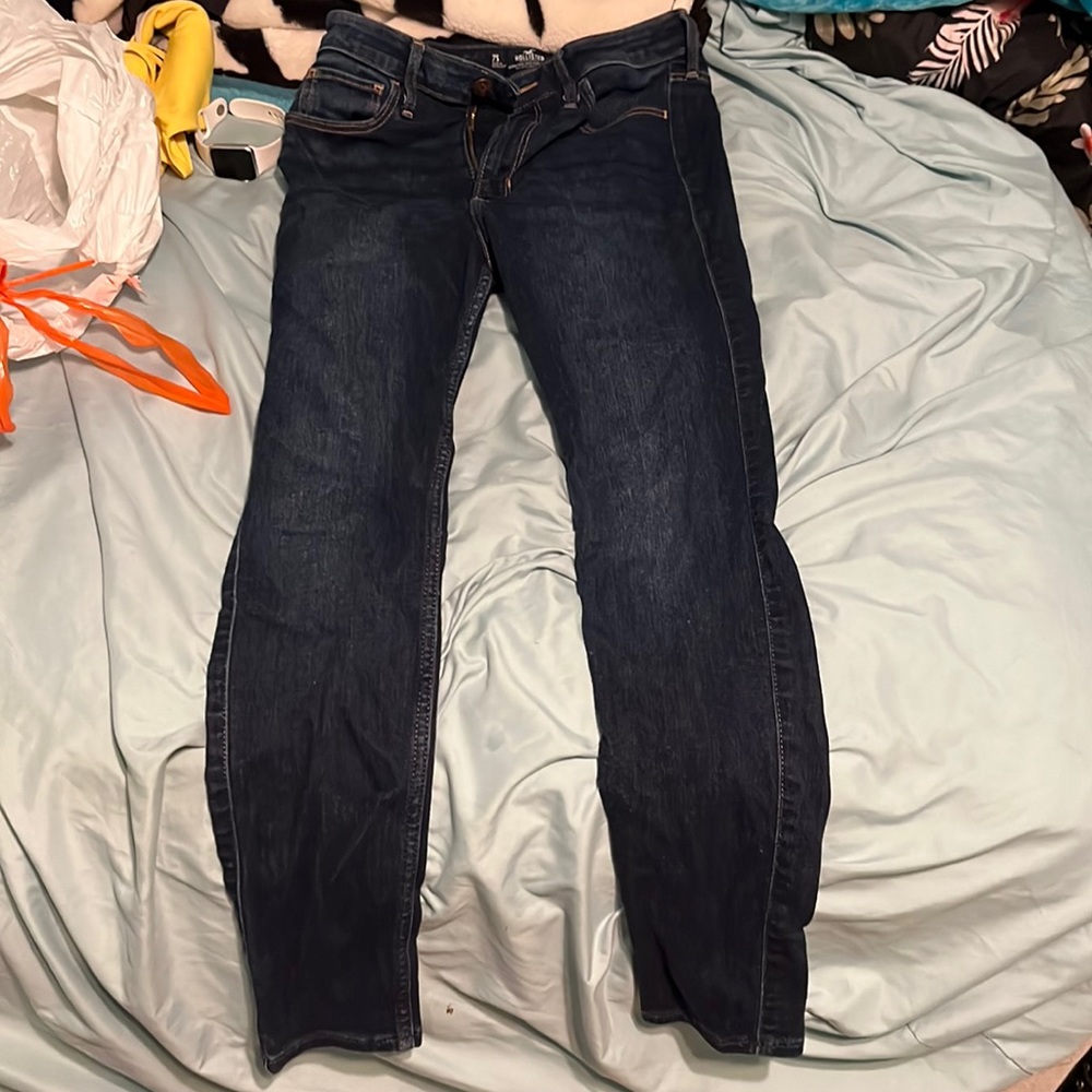 Blue denim jeans no holes